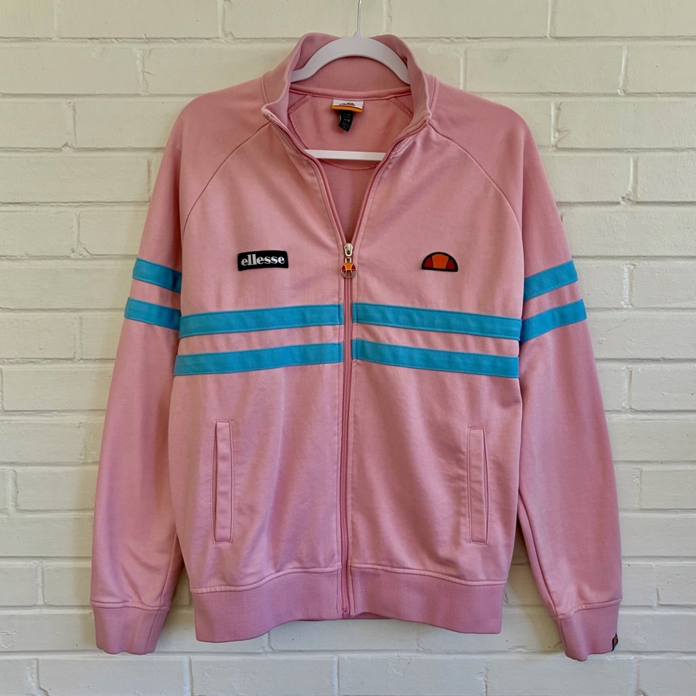 ❌SOLD❌ Ellesse Rimini Track Jacket in Light Pink/Light Blue Model SHA00892, SZ M - Picture 2 of 11